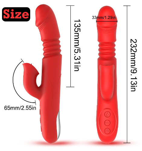 Rabbit Vibrator with Telescopic Rotation and Heating